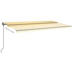vidaXL Auvent automatique capteur de vent/LED 6x3 m Jaune et blanc