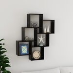 vidaXL Étagère murale cube Noir 78x15x93 cm Bois d’ingénierie
