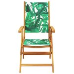 vidaXL Chaises inclinables de jardin lot de 4 vert tissu bois massif