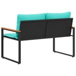 vidaXL banc avec coussin Noir et turquoise 115 x 65 x 72 cm Rotin