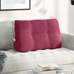 vidaXL Coussin de Dos Bordeaux 80 x 24 x 50 cm Velours