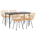 vidaXL Ensemble à manger de jardin 5Pièces Résine tressée