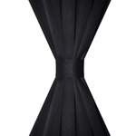 2 Pièces Rideau Blackout Occultant Noir Tête à Fente 135 x 245 cm