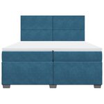 vidaXL Sommier à lattes de lit et matelas Bleu 200x200 cm velours