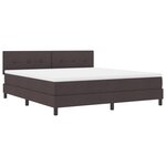 vidaXL lit box spring avec matelas et LED marron foncé 180x200 cm en tissu