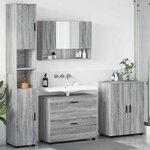 vidaXL Ensemble de mobilier de salle de bain 4 Pièces Sonoma gris