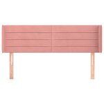 vidaXL Tête de lit avec oreilles Rose 147x16x78/88 cm Velours