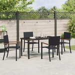 vidaXL Ensemble de salle à manger pour jardin 5 Pièces Noir Poly rotin