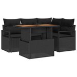 vidaXL Ensemble de salle à manger pour jardin 5 Pièces Noir et Marron