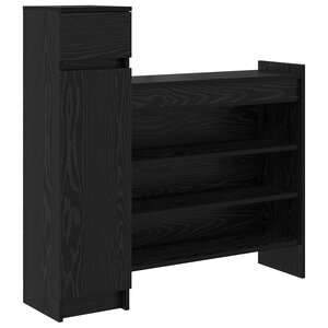 vidaXL Armoire à chaussures Chêne Noir 100.5x28x100 cm en bois MDF