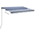 vidaXL Auvent automatique sur pied 350x250 cm Bleu/Blanc
