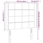 vidaXL Tête de lit à LED Gris foncé 103x16x118/128 cm Tissu