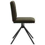 vidaXL Chaises à manger lot de 4 vert armée similicuir daim