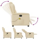 vidaXL Fauteuil inclinable de massage électrique crème tissu