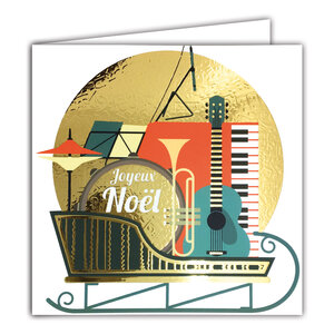 Carte Joyeux Noël avec Enveloppe Blanche 15x15cm