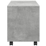 vidaXL Armoire à roulettes gris béton 72x33x42 5 cm bois d’ingénierie