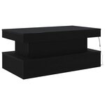 vidaXL Table basse avec lumières LED chêne noir 90x50x40 cm