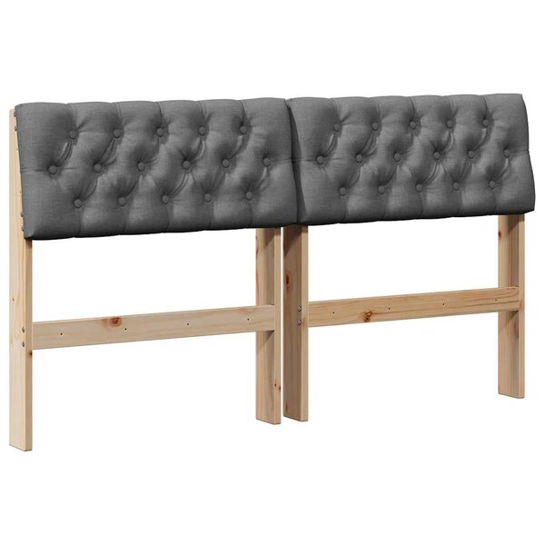 vidaXL Tête de lit capitonnée Gris foncé 150 cm Pin massif
