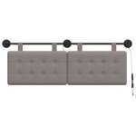 vidaXL Tête de lit suspendue Avec lumière LED Taupe Tissu