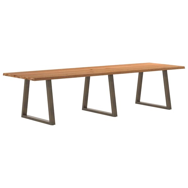 vidaXL Table à manger avec bord naturel 320x100x74cm bois massif chêne