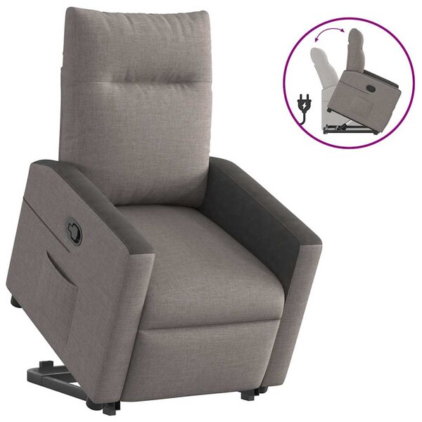 vidaXL Fauteuil inclinable taupe tissu