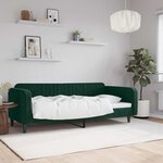 vidaXL Lit de repos sans matelas vert foncé 100x200 cm velours