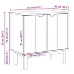 vidaXL Armoire de couloir OTTA 75x40x75 cm bois de pin massif