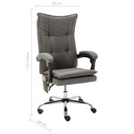 vidaXL Chaise de bureau de massage Gris Tissu