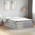 vidaXL Cadre de lit sans matelas sonoma gris 120x200 cm
