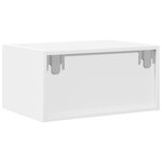 vidaXL Table de chevet murale avec lumières LED blanc
