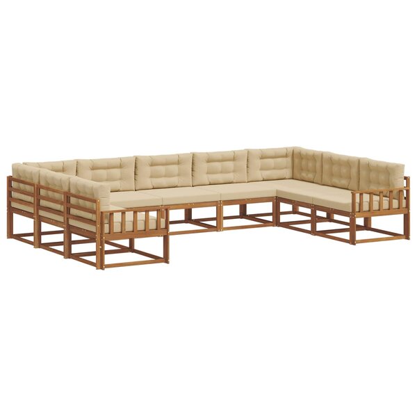vidaXL Ensemble de canapés d'extérieur 9 Pièces Naturel et Beige