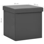 vidaXL Tabouret de rangement pliable Gris PVC