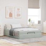 vidaXL Cadre de lit avec matelas Gris clair 140 x 200 cm Velours