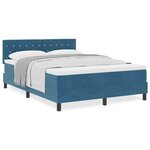 vidaXL Lit à ressorts avec matelas Bleu foncé 140 x 200 cm tissu