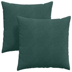 vidaXL Coussins de canapé 2 Pièces Vert foncé 80 x 80 cm
