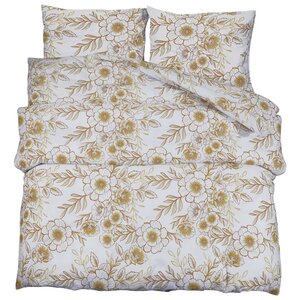 vidaXL Ensemble de housse de couette blanc et marron 260x240 cm Coton