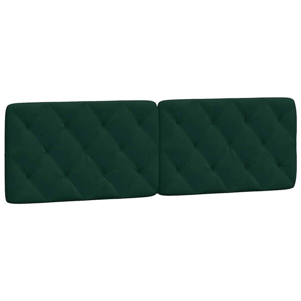 vidaXL Coussin de tête de lit vert foncé 160 cm velours