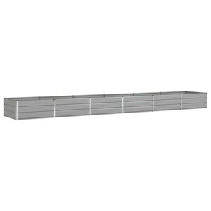 vidaXL Jardinière Gris clair 195 x 100 x 45 cm Acier galvanisé