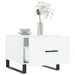 vidaXL Tables basses 2 Pièces blanc brillant 50x50x40cm bois d'ingénierie