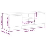 vidaXL Meuble TV chêne artisanal 102x30x36 cm bois d'ingénierie