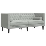 vidaXL Ensemble de canapé Chesterfield et traversins 3 Pièces gris clair