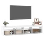 vidaXL Meuble TV avec lumières LED Blanc 210x35x40 cm