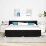 vidaXL Lit à ressorts avec matelas Noir et Blanc 200 x 200 cm Mousse