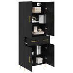 vidaXL Haut Armoire Chêne noir 69 5 x 34 x 180 cm Bois d'ingénierie