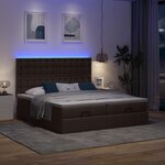 VidaXL Cadre de lit ottoman avec matelas marron foncé 180x200 cm tissu