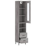 vidaXL Buffet haut Sonoma gris 34 5x34x180 cm Bois d'ingénierie