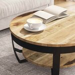 vidaXL Table basse Bois massif de manguier brut 65x32 cm
