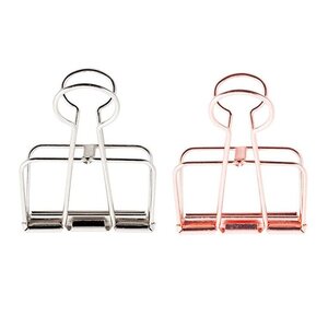12 Pinces double-clip 19 mm - argenté & cuivré