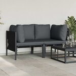 vidaXL Mobilier de jardin avec coussin avec oreiller Anthracite Acier