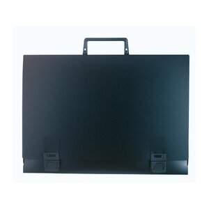 Valisette Arts Graphiques À Poignée Dos 26 Mm Polypropylène Rigide 12/10e - Pour Format 1/2 Raisin - Noir - X 2 - Exacompta